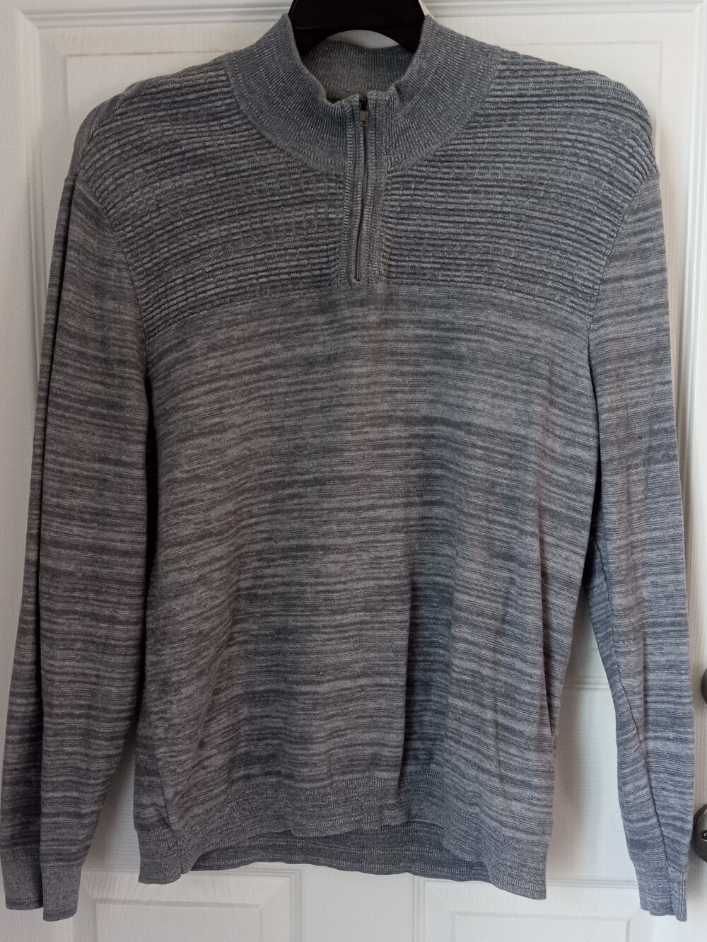 Alfani Men's Gray Marled Half-Zip Sweater